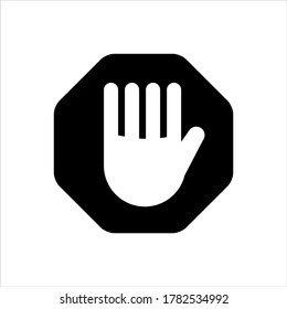 Halt sign vector icon on white background