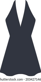 Halter dress, illustration, vector, on a white background.