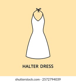 Halter dress vector icon editable stroke