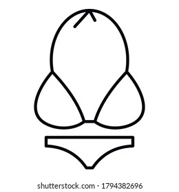 Halter-Badeanzug-Symbol Ringelhalter-Badeanzug, Vektorsymbol für Webdesign einzeln auf weißem Hintergrund