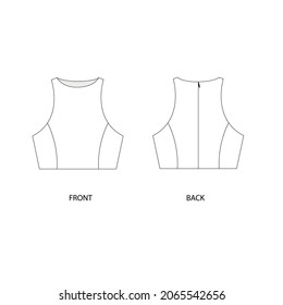 Halter top design template. Crop top vector illustration. 