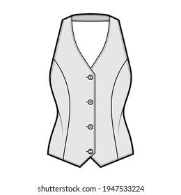 Halter Vest Pique Waistcoat Technical Fashion Stock Vector (Royalty ...