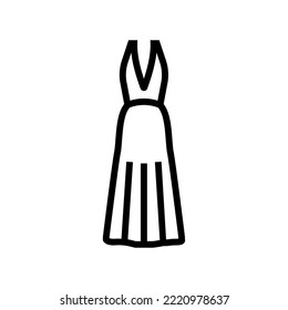 halter wedding dress line icon vector. halter wedding dress sign. isolated contour symbol black illustration