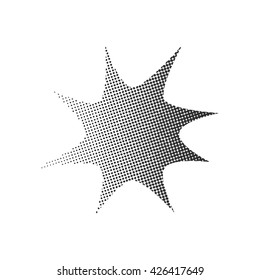 Haltone sun. Vector illustration.