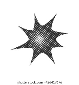 Haltone sun. Vector illustration.
