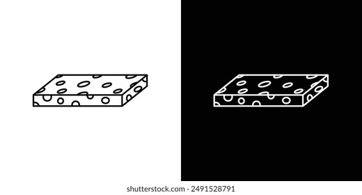 Halva outlined icon set in black and white colors
