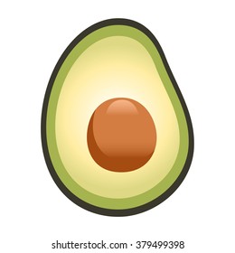 Halve Avocado Illustration
