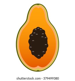 Halve Papaya Illustration
