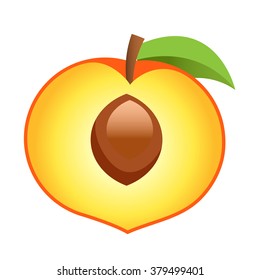 Halve Peach Illustration
