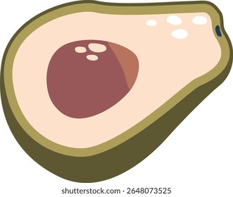 Halbierte Avocado-Frucht, Vektorgrafik