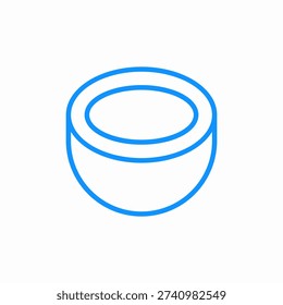 halved coconut icon sign vector