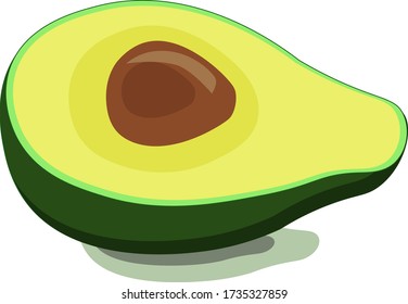 
halved fresh avocado with bone