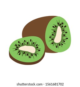 halved kiwi fruit icon over white background, vector illustration