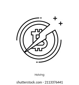 halving icon. Outline style icon design isolated on white background