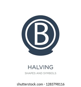 halving icon vector on white background, halving trendy filled icons from Shapes and symbols collection, halving vector illustration