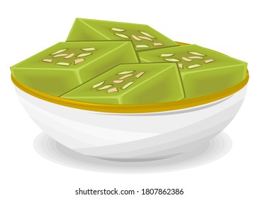 Halwa Indian Sweets or Mithai Food Vector