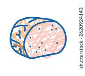 ham beef doodle icon sketch vector. ham beef sign. isolated symbol illustration