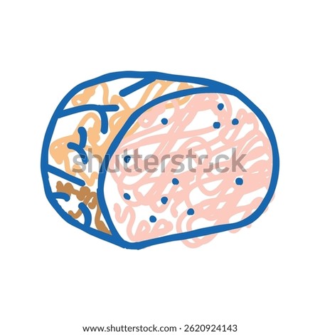 ham beef doodle icon sketch vector. ham beef sign. isolated symbol illustration
