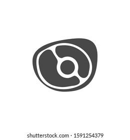 Ham. A big piece of meat. Beef. Mutton. Meal. Food supply. Simple vector icon. Consumer goods. Consumer goods.