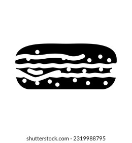 ham bun food meal glyph icon vector. ham bun food meal sign. isolated symbol illustration