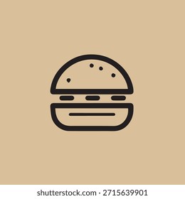 Un diseño minimalista de hamburguesa de jamón