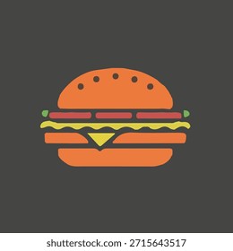 Un diseño minimalista de hamburguesa de jamón