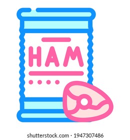 ham canned food color icon vector. ham canned food sign. isolated symbol illustration