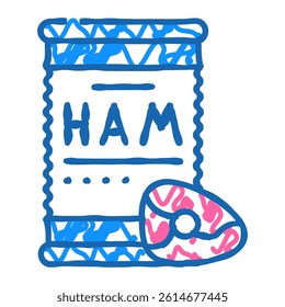 ham canned food doodle icon sketch vector. ham canned food sign. isolated symbol illustration