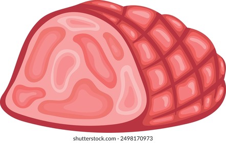 Ham cartoon icon. Tasty pork meat product