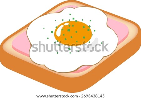 The ham and egg toast icon isolated on white background
