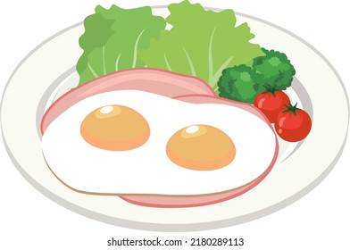 ham and eggs
Salad and 2 fried eggs