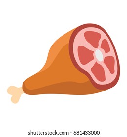 Ham flat cartoon icon