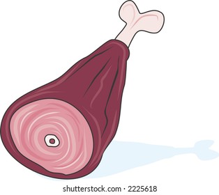 Ham is a funny illustration of a cartoon ham.