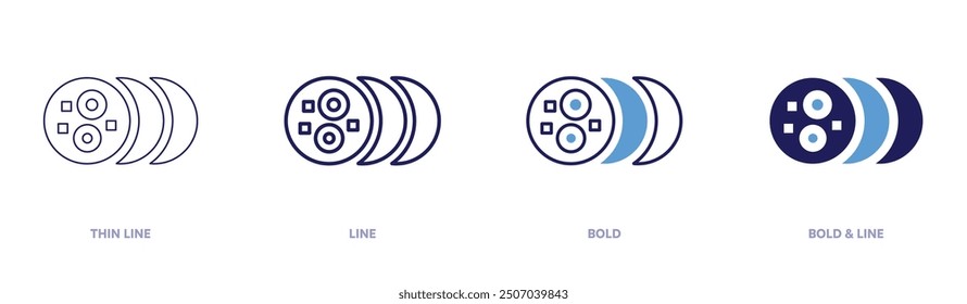 Ham icon in 4 different styles. Thin Line, Line, Bold, and Bold Line. Duotone style. Editable stroke.