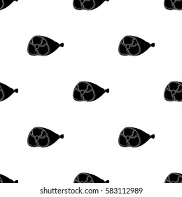 Ham icon in black style isolated on white background. Meats pattern stock vector illustration