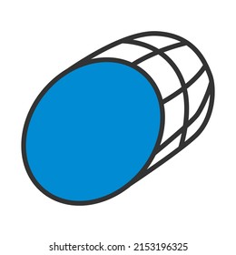 Ham Icon. Editable Bold Outline With Color Fill Design. Vector Illustration.