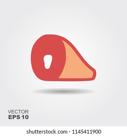 Ham icon in flat style isolated on gray background. Meats symbol stock vector illustration