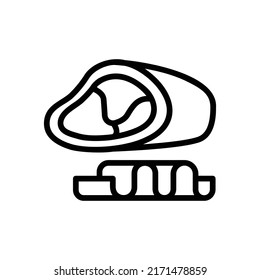 Ham Icon. Line Art Style Design Isolated On White Background