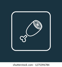 Ham icon line symbol. Premium quality isolated chop element in trendy style.