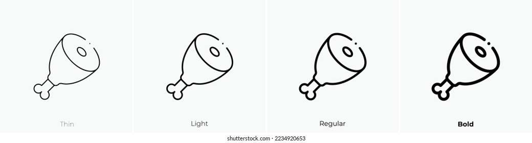 ham icon. Thin, Light Regular And Bold style design isolated on white background