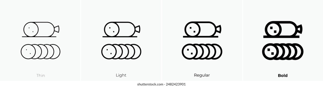 ham icon. Thin, Light Regular And Bold style design isolated on white background