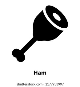 Ham icon vector isolated on white background, logo concept of Ham sign on transparent background, filled black symbol