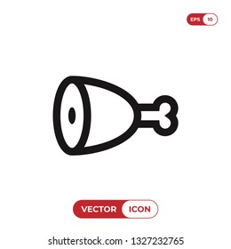 Ham icon vector, meat symbol