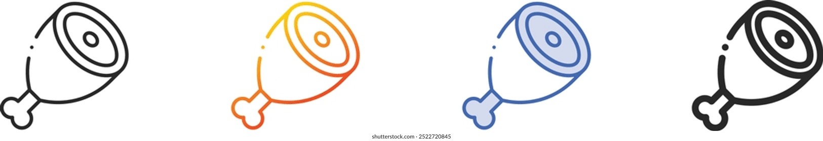ham icon.Thin Linear, Gradient, Blue Stroke and bold Style Design Isolated On White Background