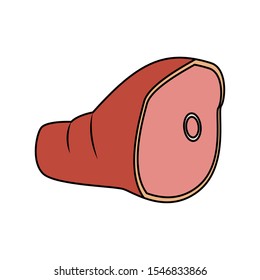 ham leg icon over white background, vector illustration
