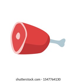ham leg icon over white background, vector illustration