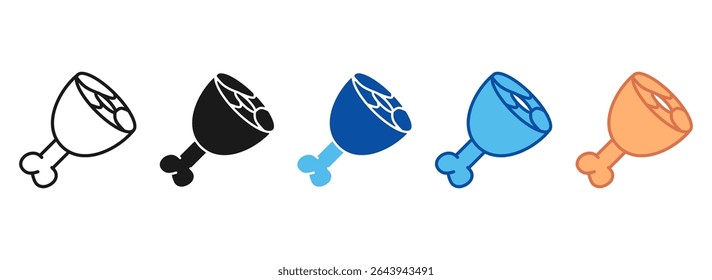 Ham Leg Icon Set Multiple Style Collection