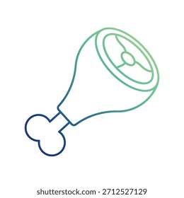 Ham Leg icon with white background vector stock illustration