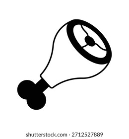 Ham Leg icon with white background vector stock illustration