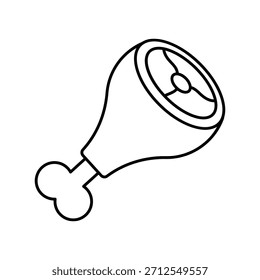 Ham Leg icon with white background vector stock illustration